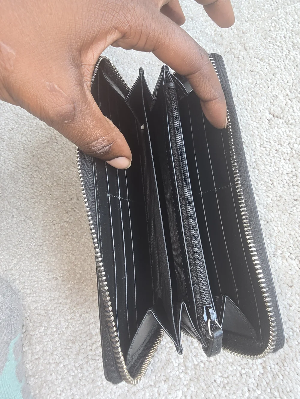 Gucci Black Monogram Tiger Print Wallet